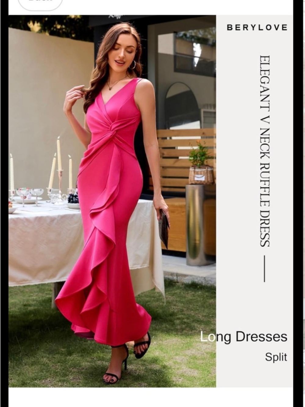New Women Large BeryLove Formal Wedding Guest Evening Midi Ruffle Dress